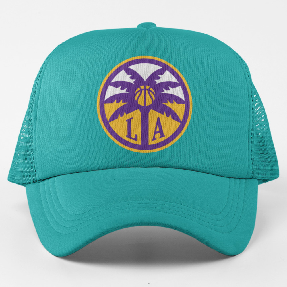 NEW LA Sparks Palm Tree Circle Foam Trucker Mesh Snapback Hat TEAL